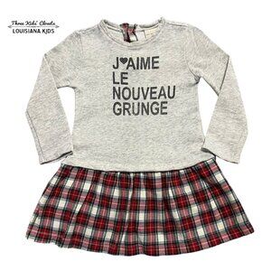 Zara 24-36m (2-3Y) Plaid Sweatshirt Dress